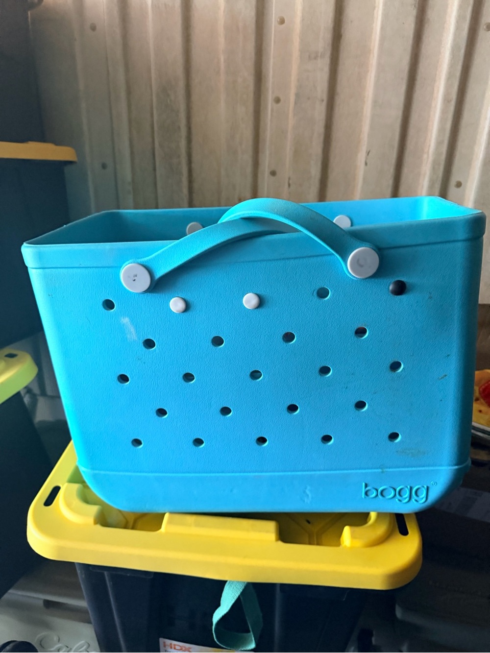 BOGG BAG Aqua Blue Perforated Carry Tote
